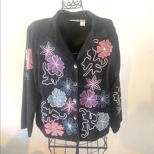 Draper's and Damon's Embroidered Top / Blazer, Size XL, EUC